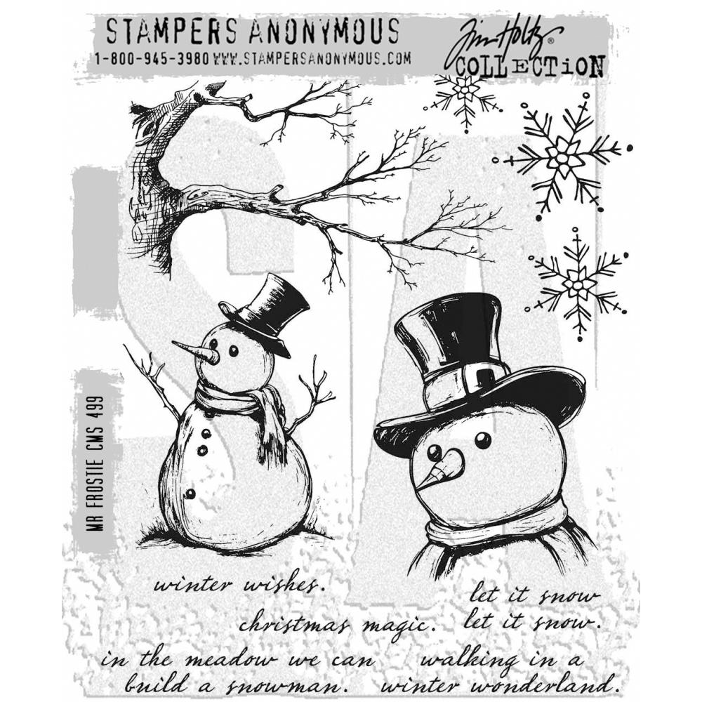 Tim Holtz Rubber Stamp by Stampers Anonymous - Mr. Frostie CMS499