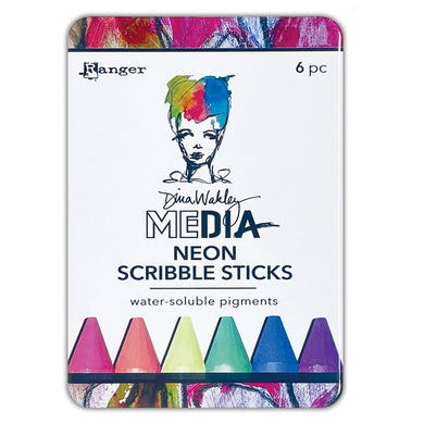 Dina Wakley Media Scribble Sticks, Set 4 Neon