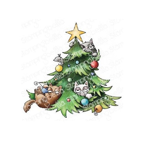 Stamping Bella Cling Stamp - Oddball Christmas Cats In The Tree