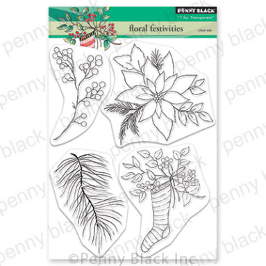 Penny Black Clear Stamp - Floral Festivities