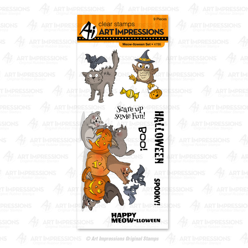 Art Impressions Clear Stamps - Meow-lloween Set