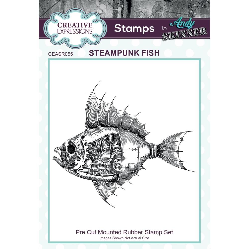 Andy Skinner Rubber Stamp by Creative Expressions - Steampunk Fish