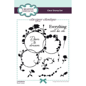Creative Expressions Designer Boutique A6 Clear Stamps - Rose Loops