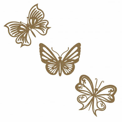 Creative Embellishments Chipboard - Butterflies Set of 3