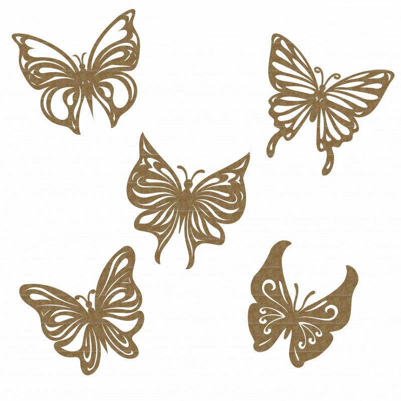 Creative Embellishments Chipboard - Butterflies Set of 5