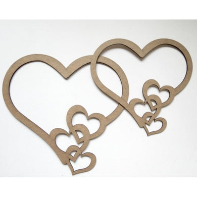 Creative Embellishments Chipboard - Pair Of Hearts Frames