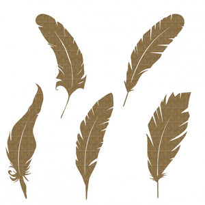 Creative Embellishments Chipboard - Feathers, Small