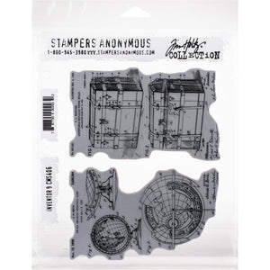 Tim Holtz Rubber Stamp by Stampers Anonymous - Inventor 9 CMS406