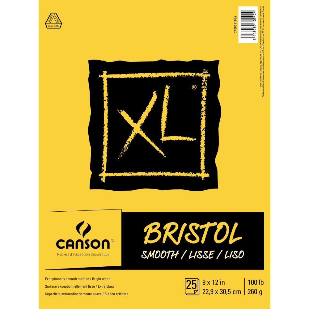 Canson XL Bristol Paper Pad 9x12, 100 lb.