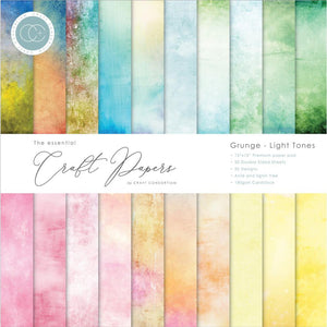 Craft Consortium Paper Pad - Grunge - Light Tones 12"x12"
