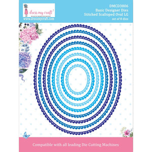 Dress My Craft Stitched Scalloped Oval LG Dies