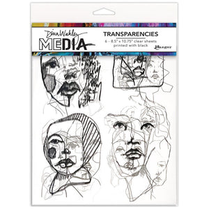 Dina Wakley Media Transparencies - Abstract Portraits Set 2