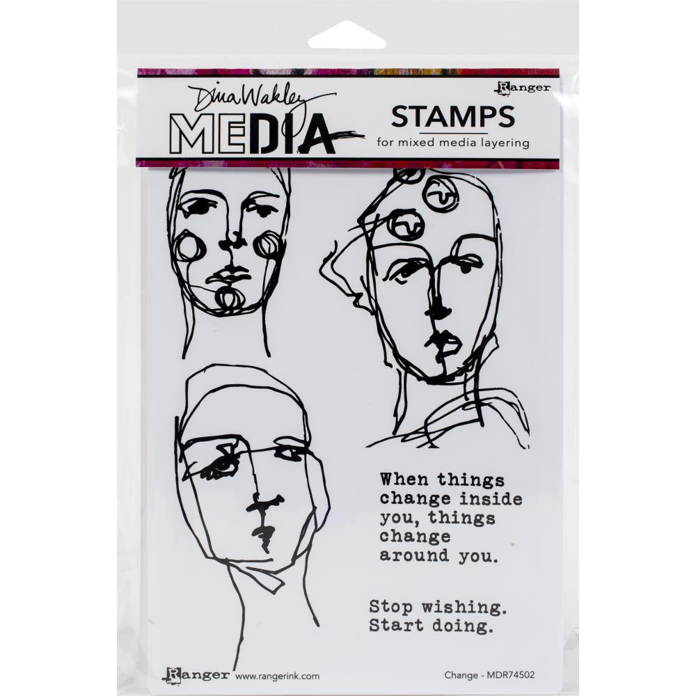 Dina Wakley Media Cling Stamps - Change