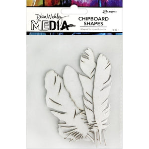 Dina Wakley Media Chipboard Shapes, Feathers