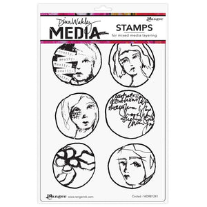 Dina Wakley Media Cling Stamps - Circled