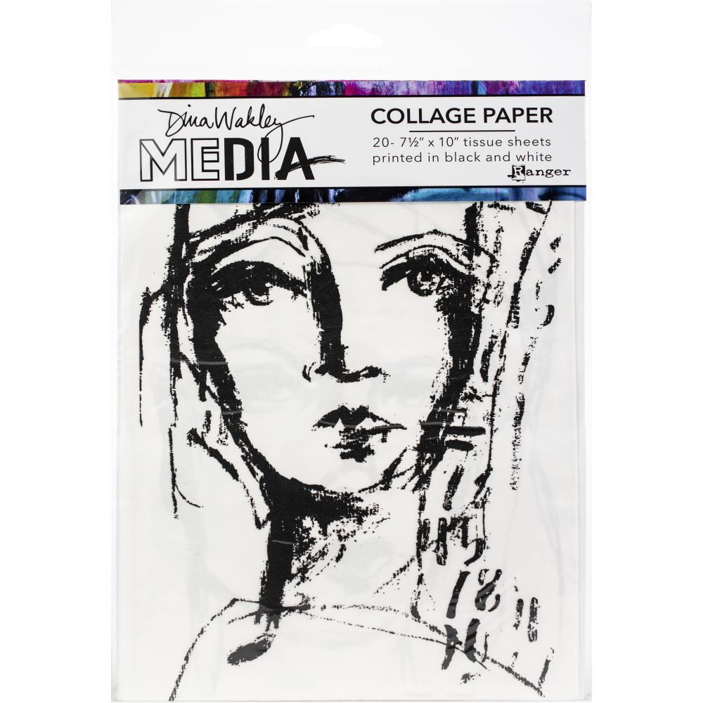 Dina Wakley Media Collage Tissue Paper, Faces 7.5