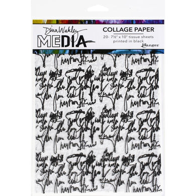 Dina Wakley Media Collage Tissue Paper, Just Words 7.5
