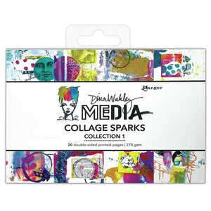 Dina Wakley Media Collage Sparks 6"X4"  Collection 1