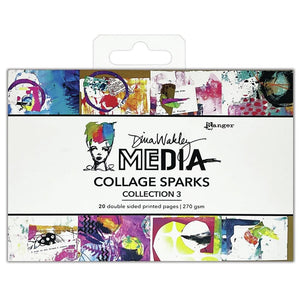 Dina Wakley Media Collage Sparks 6"X4"  Collection 3