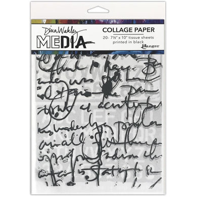 Dina Wakley Media Collage Tissue Paper, Text Collage 7 1/2
