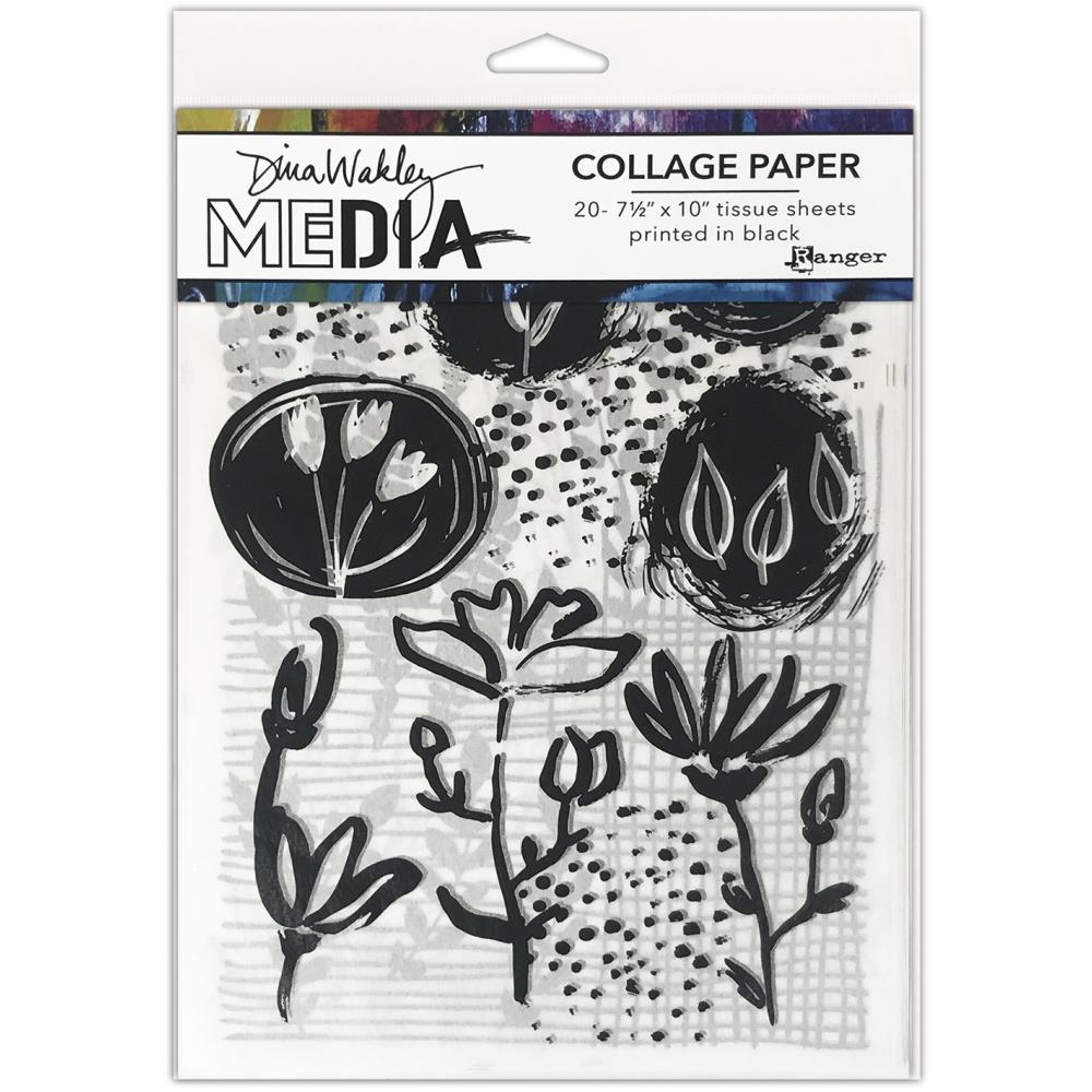 Dina Wakley Media Collage Tissue Paper, Things That Grow 7 1/2