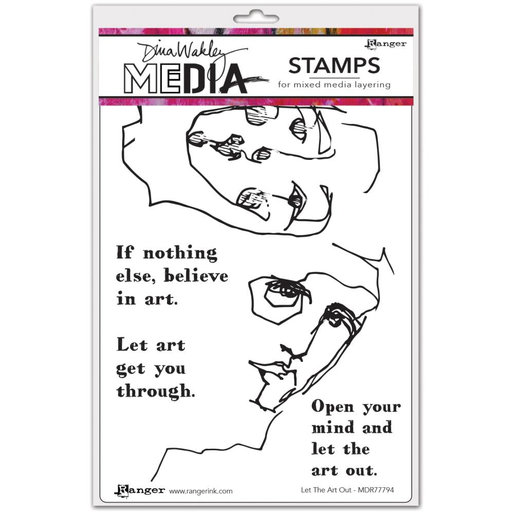 Dina Wakley Media Cling Stamps - Let The Art Out