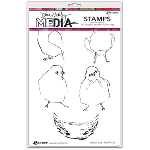 Dina Wakley Media Cling Stamps - Nested Birds