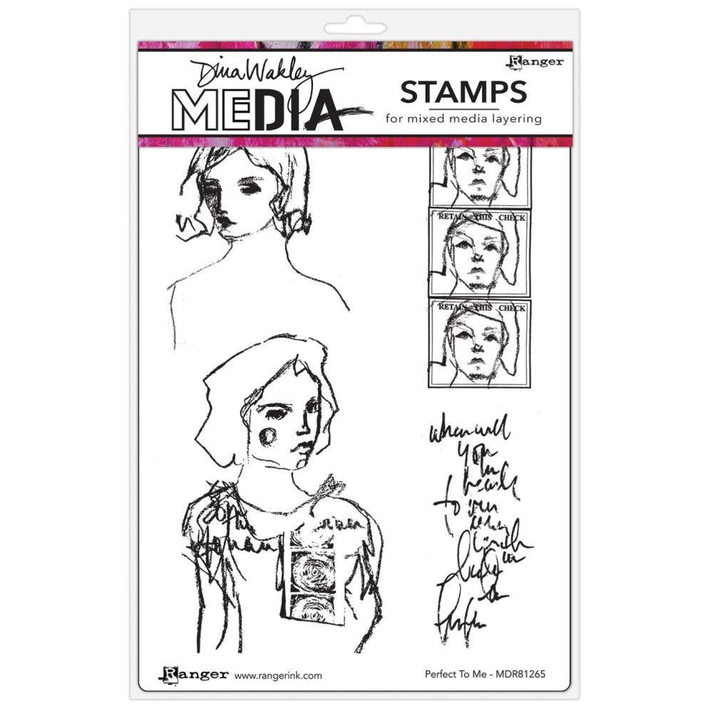 Dina Wakley Media Cling Stamps - Perfect To Me