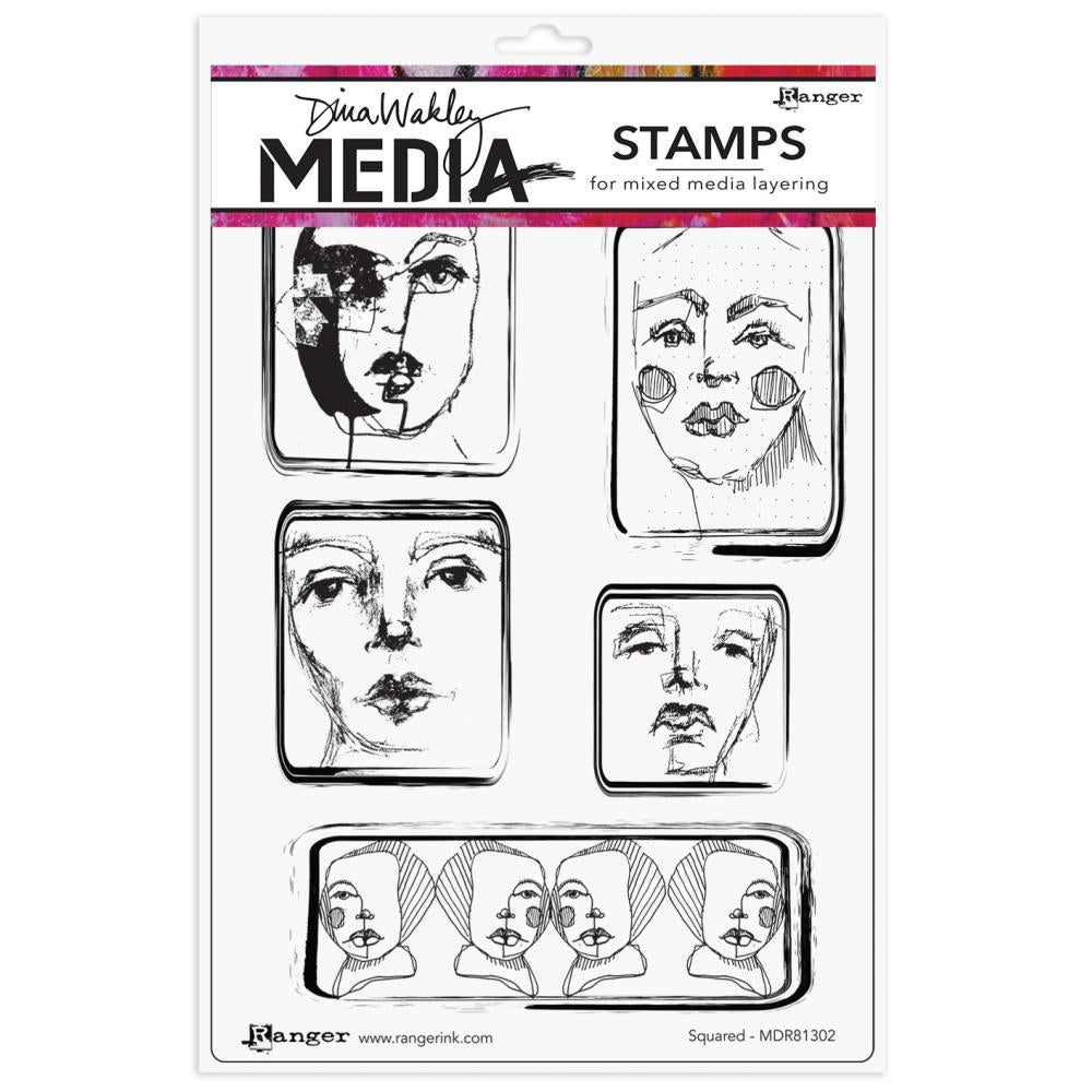 Dina Wakley Media Cling Stamps - Squared