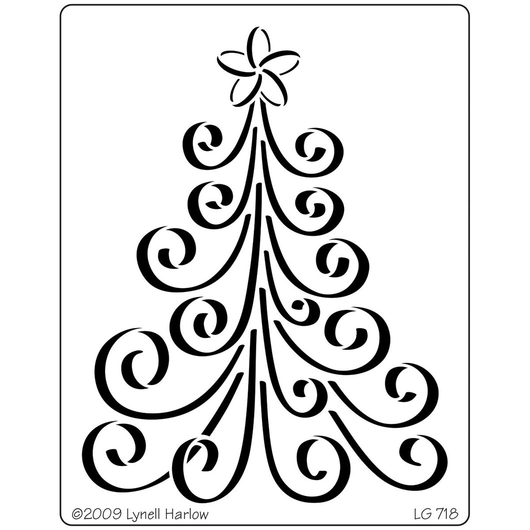 Dreamweaver Metal Stencil - Curly Christmas Tree