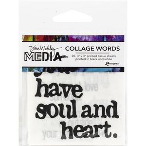Dina Wakley Media Collage Tissue Paper, Collage Words - You Choose