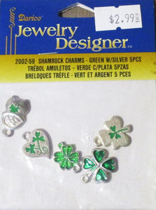 Darice Jewelry Designer Metal Charms - Shamrocks