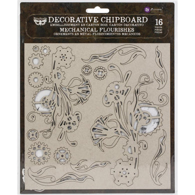 Finnabair Decorative Chipboard - Mechanical Flourishes