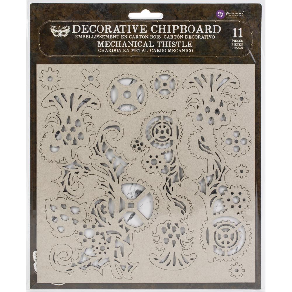 Finnabair Decorative Chipboard - Mechanical Thistle