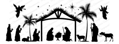 Impression Obsession Slim Scenes Rubber Stamp - Lg. Nativity