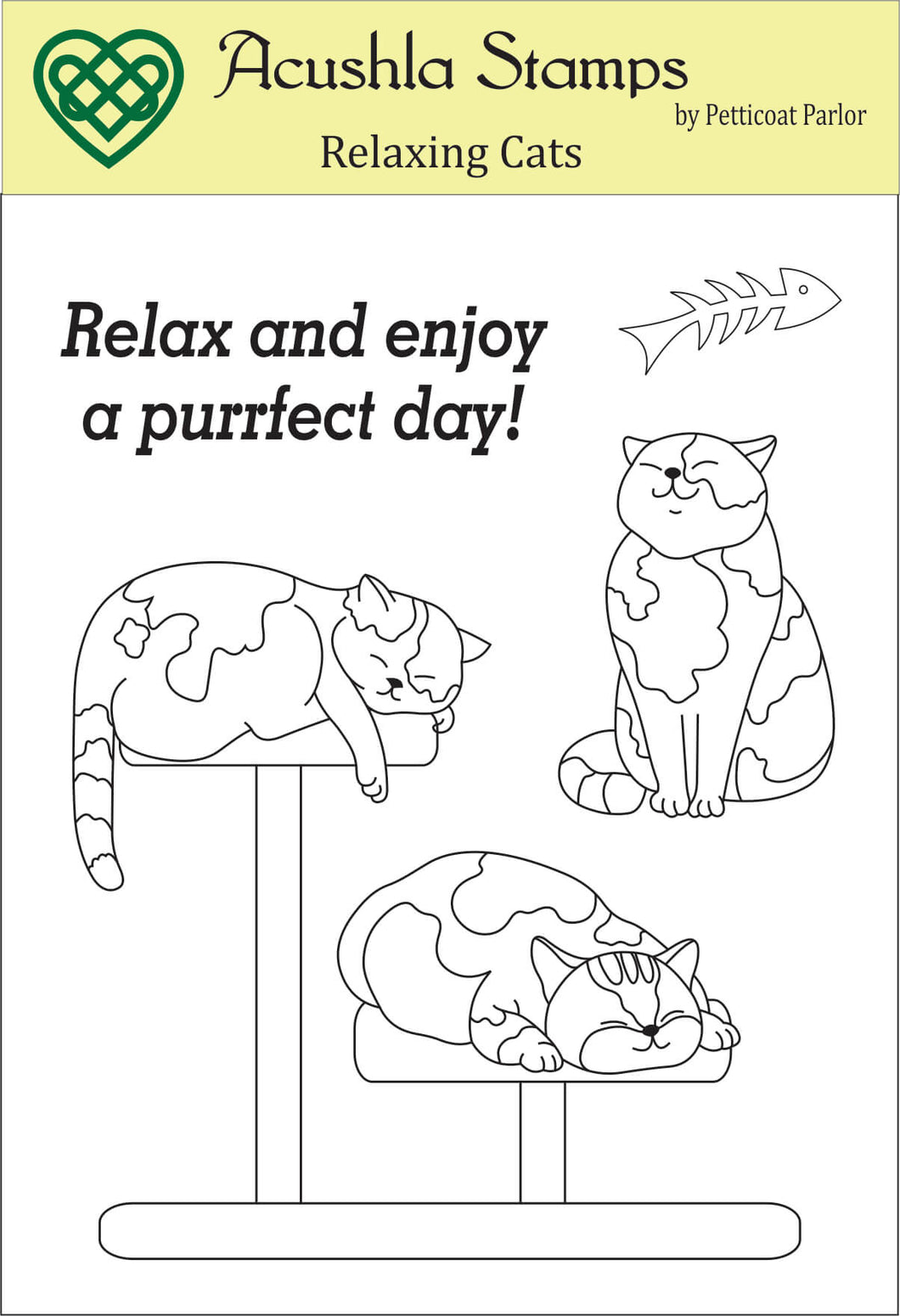 Acushla Stamps by Petticoat Parlor - Relaxing Cats