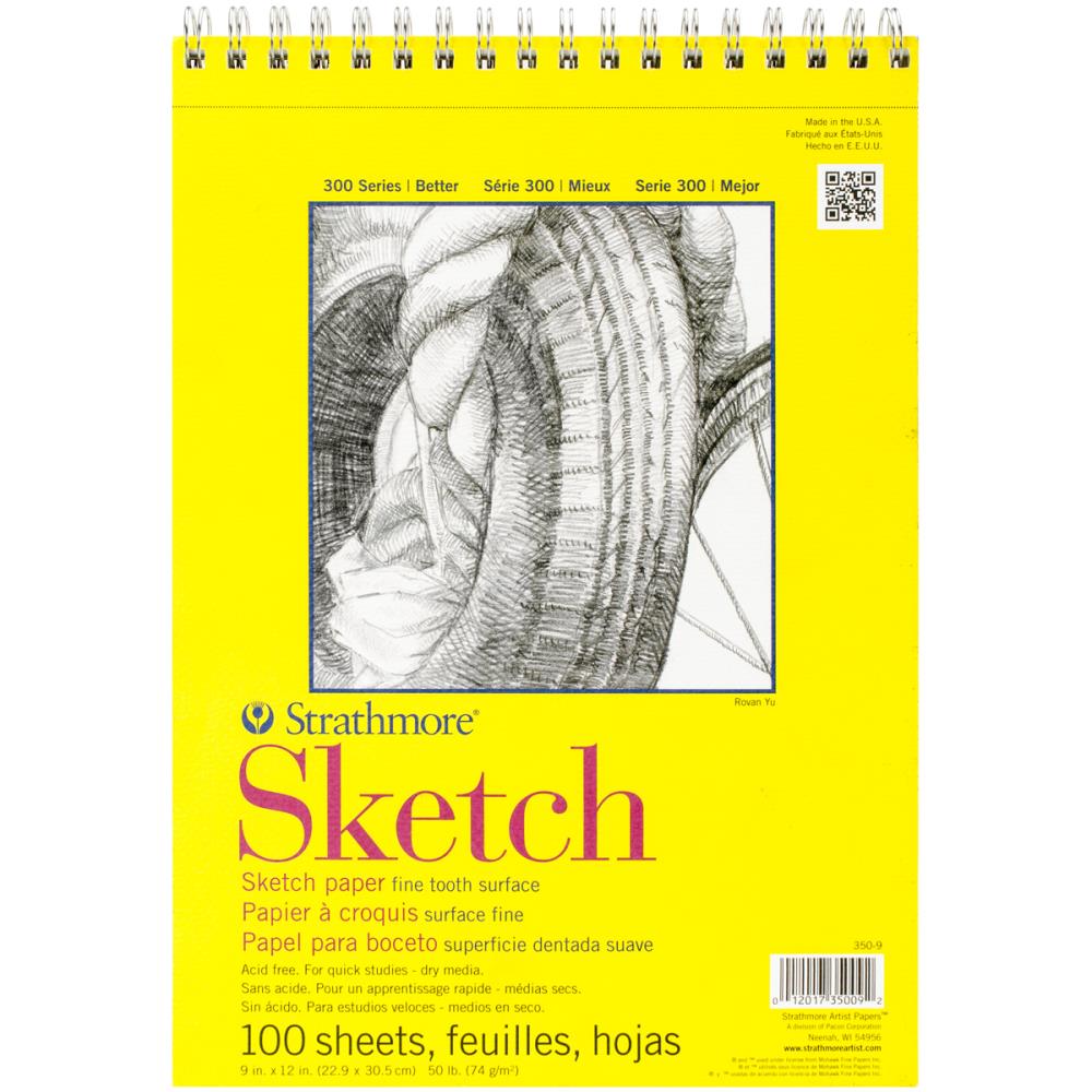 Strathmore Sketch Spiral Paper Pad 9x12, 50 lb.