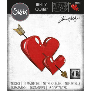 Tim Holtz Thinlits Dies by Sizzix - Lovestruck, Colorize