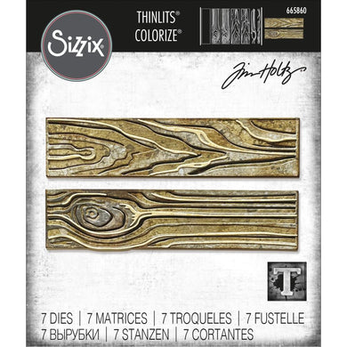Tim Holtz Thinlits Dies by Sizzix - Woodgrain, Colorize
