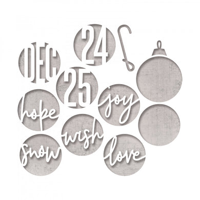 Tim Holtz Thinlits Dies by Sizzix - Circle Words, Christmas