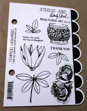 Wendy Vecchi Studio 490 Rubber Stamp - Bold Floral Art