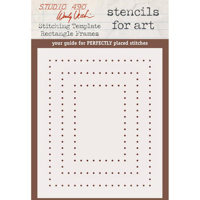 Wendy Vecchi Studio 490 Stencil - Stitching Template - Rectangle Frames