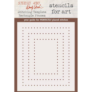 Wendy Vecchi Studio 490 Stencil - Stitching Template - Rectangle Frames